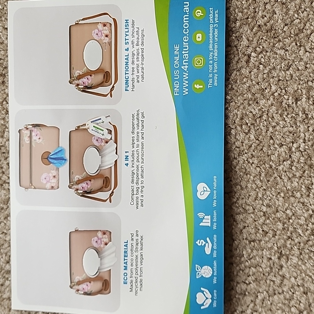 Nature Print Tan Diaper Pouch - Picture 10 of 10